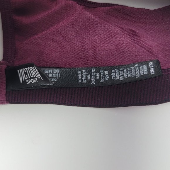 Victoria's Secret Sport 32B Incredible Lightweight Maroon Red Sparkle Sports Bra - Picture 4 of 4